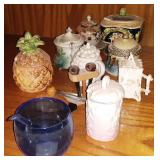 9 Assorted Tea Set Pieces for serving sugar/jam