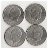 2671Four 197140% Silver  Eisenhower Dollar Coins