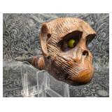 Hand Carved Imported Briar Monkey Figual Smoking