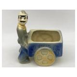 VINTAGE SHAWNEE POTTERY PEDDLER CART PLANTER
