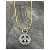 14K A Peace Pendant & 14K Italy OR Chain