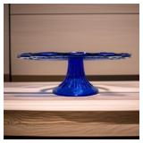 Laurel Leaf Cobalt Blue Cake Stand 10ï¿½ï¿½ Across