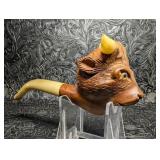 Bruyere De Luxe Hand Carved Bull Figural Smoking