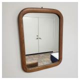 Vtg Oak Wall Mirror