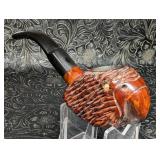 Hand Carved Parrot Figural Smoking Pipe Made in