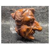 Hand Carved Figural Smoking Pipe Made in France