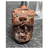 Genuine Briar Feline Figural Smoking Pipe Made in