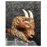 Vintage Marxman Hand Carved Goat Figural Smoking