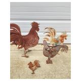 METAL ART ROOSTERS LARGEST ONE HAS WEIGHTED