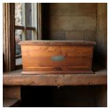 Antique Solid Wood Small Children's Travel Chest