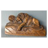 Antique Swiss Black Forest Carved wood The Lion