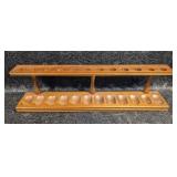 12 Hole Walnut Pipe Rack, Wall Mount or Table Top
