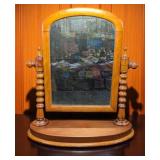 Antique Wood Dresser Top Mirror