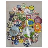 Lot of VTG Pin Backs Buttons Political & Fun