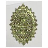GREEN PERIDOT RING MARKED 925 BBJ CHINA