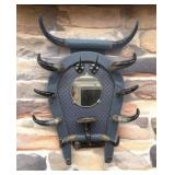 Ranch Style Cattle Horn Mirror with Mother of