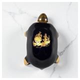 Limoges France 22k Gold Cobalt Blue Turtle