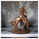 Vintage Hand Carved Wood Rearing Bucking Stallion