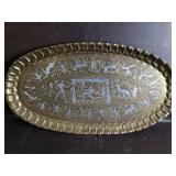 Vintage Egyptian Revival Brass Tray