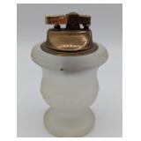 VTG. FROSTED GLASS TABLE LIGHTER