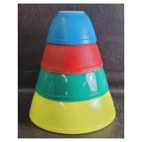 Four Primary Color Midcentury Pyrex Nesting /