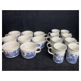 16 BLUE WILLOW CUPS CHURCHILL MADE IN ENGLAND 8
