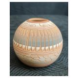 NAVAJO POTTERY ETCHED VASE BY MICHAEL CHARLIE