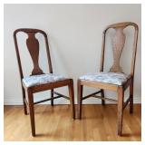 Pr Vtg Quartersawn Oak Chairs