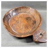 Large Hand Carved Wooden Turtle Bowl