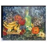 Vintage Original Painting on Canvas Still Life