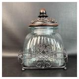 Glass Canister w/ Metal Container