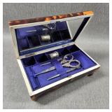 Vintage Tortoise Shell Vanity Sewing Box