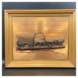 Vintage John Louw Copper Art 3D Western Covered