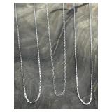 10K White Gold 18ï¿½ Chains 1.0g, 1.0g, .4g