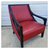 Vtg Red Armchair Retro Modern Upholstered Accent