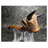 Vintage Hand Carved Bull Figural Smoking Pipe