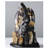 Large 22.5' Asian Carved Horn Sculpture