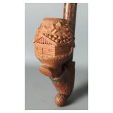 Vintage Hand Carved Folk Art Tobacco Smoking Pipe