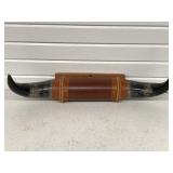 BOVINE HORNS W/ LEATHER MOUNT