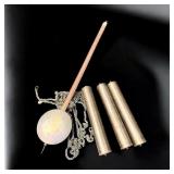Trio of Vintage Clock Weights w/ Chains & a