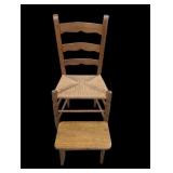 Vintage Rush Bottom Chair with Foot Stool