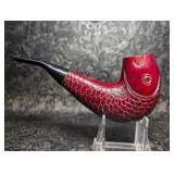 Carved Wood Koi Figural Smoking Pipe