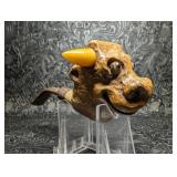 Hand Carved Italian Briar Wood Bull Figural