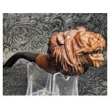 Wally Frank Smoking Pipe with Carved Lion Figural