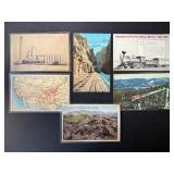 Old Railroad Postcards Sante Fe Burlington