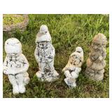 3 CONCRETE GNOMES W/ CONFUCIUS