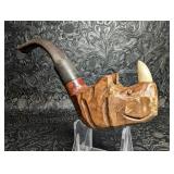Rhinoceros Figural Smoking Pipe, Hand Made Custom