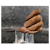 Hand Carved Marxman Coiled Rattlesnake Figural