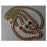 Beautiful Ciner Gold Tone & Multi Stone Heavy