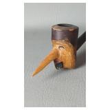 Vintage Carved Wood Folk Art Tobacco Smoking Pipe